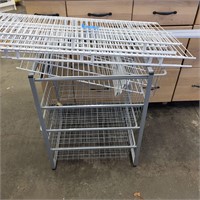 G319 Wire mesh cart and assorted mesh shelves