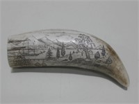 6" Faux Scrimshawed Tooth