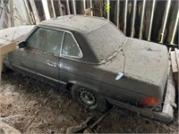 1974 (?) Mercedes Car, set in barn, does not run