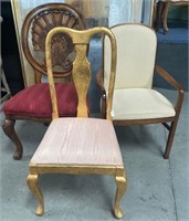 39 - LOT OF 3 VINTAGE CHAIRS