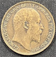 1904 - Farthing 1f coin
