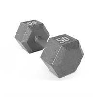 WITH SCRATCH 50 POUND CAP CAST IRON HEX DUMBBELL