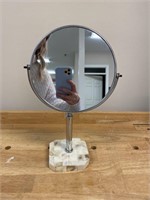 Vintage Double Faced Round Pedestal Mirror