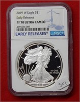 2019 W American Eagle NGC PF70 1 Ounce Silver