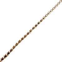 17" Fancy Box Chain Link Necklace 14k Yellow Gold