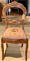 ANTIQUE NEEDLEPOINT PARLOR CHAIR*