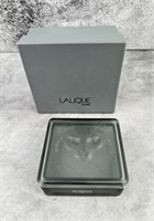 Lalique France Crystal Cat Box