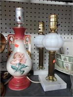Vtg. Royal Oxford China Lamp & 2 Italy Marbke