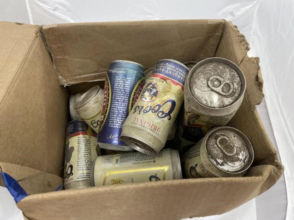 Box of Assorted Beer Cans