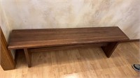 Wooden bench approximately 60” long x 18” tall x
