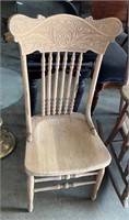 Wood Carved Back Spindle Chair