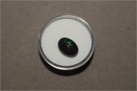 2.74ct Oval Play-of-Color Black Opal w/ Gem Jar