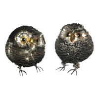 Lot of 2 Bustamante Tin Owls