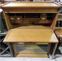 Antique Oak three stack barrister bookcase/desk