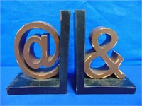 Bookends " At & And " Heavy Resin