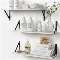 White Floating Shelves 24 Inches Long Set Of 3,
