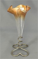 Flower lily w/metal holder - marigold