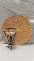 Wicker wall decor & vase