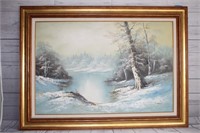 Large signed oil painting