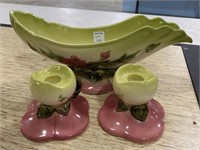 Hull Pottery Console Planter and Matching Candle H