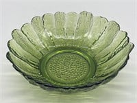 Vintage Avocado Green Tiara Glass Sunflower Bowl