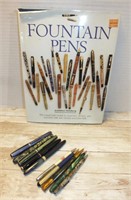 VINTAGE FOUNTAIN PENS WITH REFERENCE BOOK