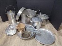 Vintage Mirro Camp Kit, Nesting camping set, pots