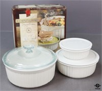 Corning "French White" Bakeware & Storage/3 pc/NIB