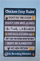 Metal Chicken Coop Rules Sign