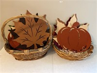 Fall Placemats and Baskets. 11 placemats and 2