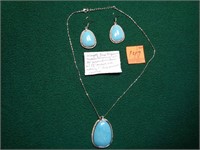Turquoise Necklace and Ear Rings