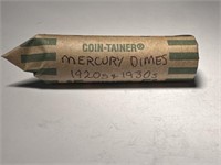 50 Mercury Silver Dimes: Mixed 1920s-1930s
