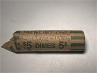 50 Mercury Silver Dimes: Mixed 1920s-1930s