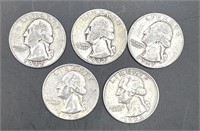 Silver Washington Quarters (1942 (2) 1947, 1954,