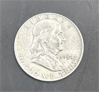 1954-D Ben Franklin half dollar