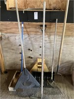 Yard Rakes, Shovel, Pitch Fork, Broom