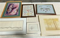6 Framed Prints & Needlepoints