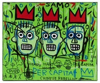 Acrylic Painting in the Style of Basquiat.