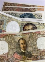 Vintage Currency Francs France