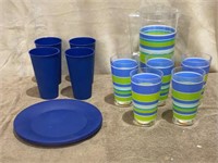 Plastic Cups/Plates/Pitcher Set Picnic ware
