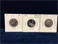 1991, 92, 93 Can Quarters  PL