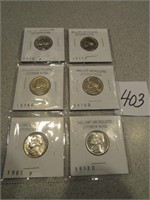 1973 P&D, 2-1978D, 1985P, 1992D UNCIRCULATED