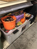 TOTE OF CHRISTMAS/HALLOWEEN DECORATIONS