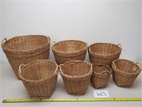 7 Nesting Wicker Baskets (No Ship)