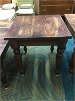 Restoration Hardware Rustic Wood End Table