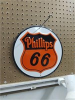 Metal Phillips 66 Sign  12". Good Condition  (Not