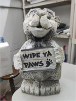 Wipe Ya Paws Porch Bear. 20" Tall