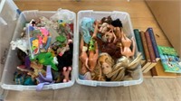 Lot of toys- Polly pockets, barbies, books