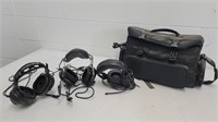 (3) Aviation headsets in case