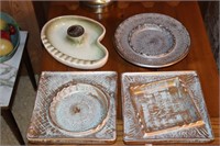 Roseville Hyde Park Ashtray (couple chips) and 3